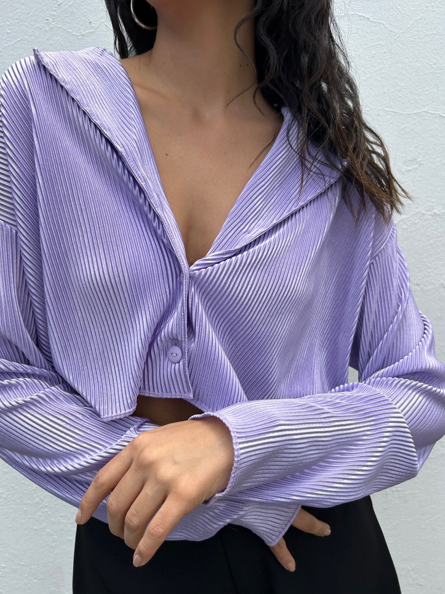 Camisa plisada corta 34CA002